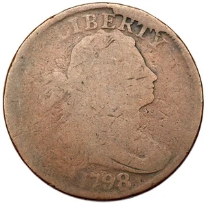 1798 S-148 R-2 Large 8 Draped Bust Large Cent Coin 1c - Picture 1 of 2