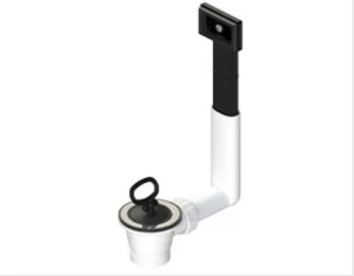 L.B. PLAST PILETTA 70 mm CON TAPPO E TROPPO PIENO RETTANGOLARE PER LAVELLO 11/2" INOX