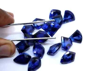 Natural 100 Ct Blue Sapphire Fancy Cut Loose Certified Gemstones 8-10 Pcs Lot - Picture 1 of 19