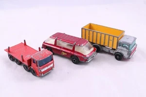 Lot 3 Matchbox Lesney England 10 Pipe Truck 47 Tipper 22 Freeman Commuter Bus - Picture 1 of 9