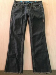 Sang Real Jeans 29 Size Women's Charcoal Black Gray Distressed *hems Cutoff C87 - Picture 1 of 12