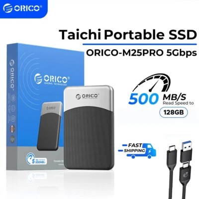 ORICO 128GB External SSD 500MB/s USB 3.2 Gen 1 Type-C Solid State Drive PSSD - Image 1 of 4