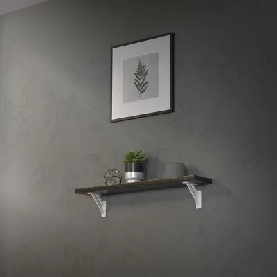 2x Soportes de estante de aluminio blanco 120x120mm para balda o repisa de pared - Imagen 1 de 4