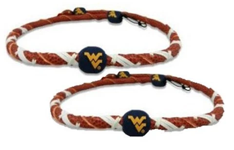 West Virginia Mountaineers Spiral Football Necklace One Size Fits All Two Pack Cover