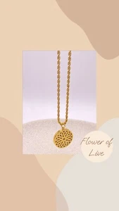 Blume Kette Edelstahl Stainless Steel Altin Kolye Gold Taki Dügün Henna Lebens - Bild 1 von 1