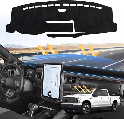 Dashboard Sunshield Cover No-Glare Dash Carpet Mat Fits 22-25 F-150 Lightning - Image 1 of 4