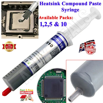 1-10x Grey Thermal Grease Heatsink Silicone Compound Paste Syringe Laptop PC CPU - Image 1 of 4