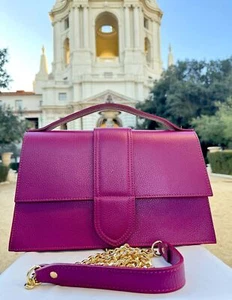 Ivan Troy Sofia Fushia Women's Italian Leather Outdoor Crossbody Shoulder Bag - Picture 1 of 10