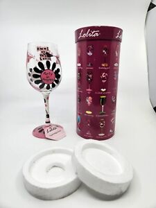 Lolita Wine Glass LAST NIGHT OUT Hand Painted Wedding Bachelorette Recipe 15 oz