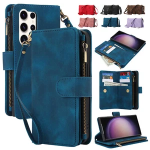 Zipper Card Wallet Case For Samsung A73 A72 A54 A53 A52 A51 A35 A34 A15 A14 A13 - Picture 1 of 18
