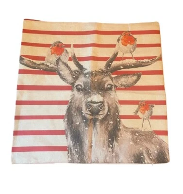 Patriotic Deer Rustic Pillow Sham Cover Throw Pillow Cover Red White - Image 1 of 2