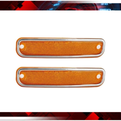 Pair Amber Side Marker Lights w/ Trim For 1973-1980 Chevy & GMC Truck - Image 1 of 4