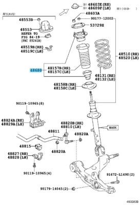 Conjunto de soporte de suspensión delantera genuino LEXUS GS350 GRL10 15-20 48680-24100 X2 Foto 1 de 2