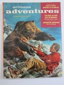 Outdoor Adventures Magazine v. 3 #2, Mar. 1957 VG Beecham Grizzly Attack Cover - Picture 1 of 6