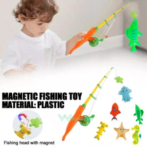 Magnetic Fishing Toy Game Kids with Rod &3D Fish Baby Bath Toys 1 2 Year Old Age - Picture 1 of 16