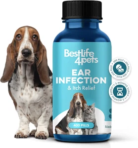 Itch Relief and Ear Infection Treatment for Dogs & Cats, Natural Ear Mites Treat - Picture 1 of 12