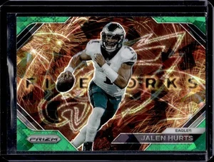 2023 Prizm Jalen Hurts Fireworks Prizm Green Ice #F-1 Eagles - Picture 1 of 2