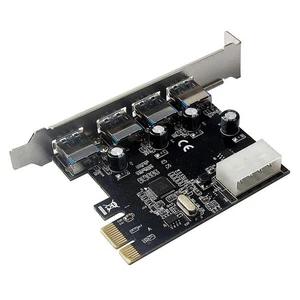 PCI-E PCIE TO 4 PORTS USB 3.0 HUB PCI-EXPRESS CARD EXPANSION CARD ADAPTER - Foto 1 di 3