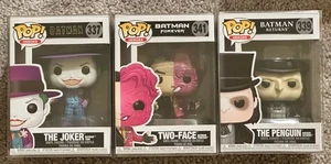 Funko Pop! Lotto DC Comics - Il Joker #337 - Il Pinguino #339 - Due Facce #341 - Foto 1 di 8