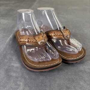 Clarks Fenner Nerice Brown Flip Flops Women's Thong Sandals Sz 5 Bnfts Charity - Picture 1 of 12