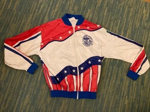 Vintage Marine Corps Marathon Jacket * Large * Tyvek Graphic * 1989 Washington - Picture 1 of 13