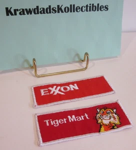 VTG EXXON GASOLINE UNIFORM PATCHES ~1970'S TIGER MART ~4.5" CLOTH BACK - Picture 1 of 5