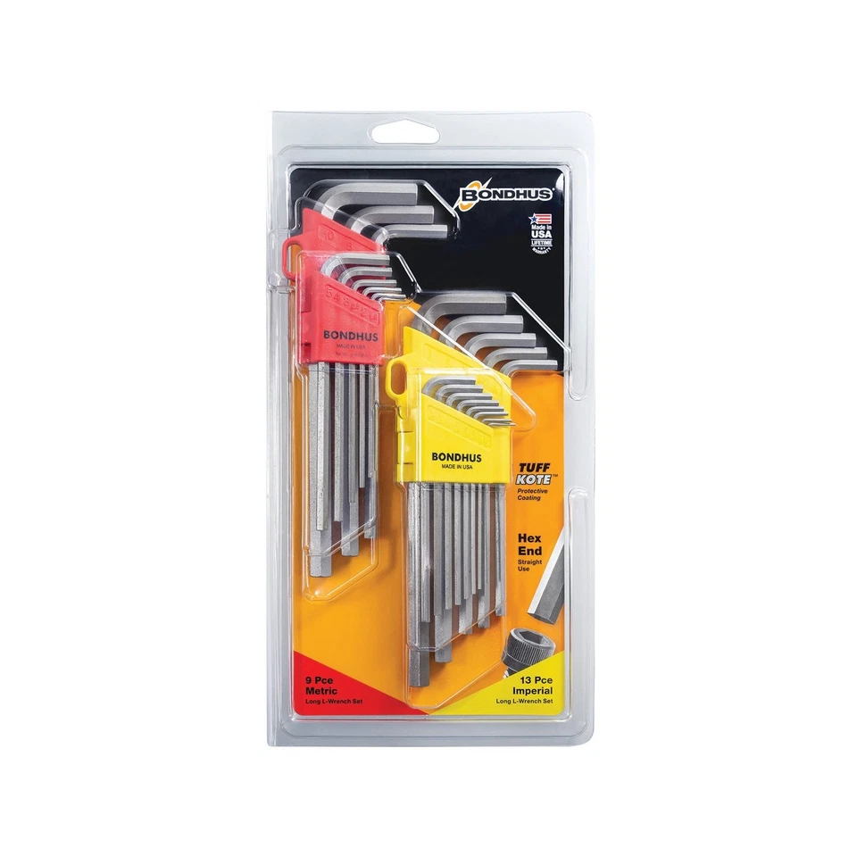 Bondhus 22 Piece Imperial/Metric Long Keys Hex Set - Image 1 of 1