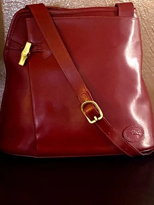 Mint Longchamp Red Roseau Leather Crossbody Shoulder Bag Made In France - Image 1 of 4