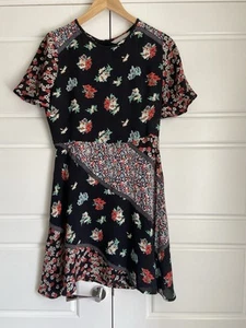 Women’s Red Herring Size 10 Semi Sheer Black Floral Patterned Dress - Picture 1 of 7