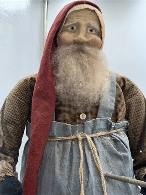 Винтажная домашняя рубашка Arnett's Country Store Santa 24 дюйма с автографом кукурузная трубка - Изображение 1 из 4