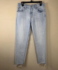GAP Denim Girlfriend Jeans Women's Ladies Size (Tag 6/28) Light Blue Distressed - Picture 1 of 12