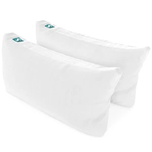 Sleepgram Bed Support Sleeping Pillow with Cover, King Size, White (2 Pack) - Picture 1 of 12