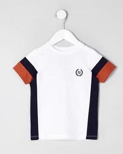River Island Baby Boys Multicolor Color Block RI Short Sleeve T-Shirt - Picture 1 of 3