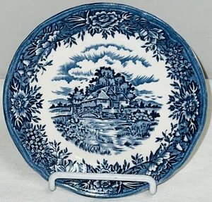 Olde Staffordshire SALEM ENGLISH VILLAGE BLUE 5 1/2" SAUCER - Picture 1 of 2