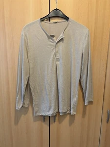 Shirt Unisex Langarm Beige H&M Knöpfe Polyester Baumwolle XL L - Bild 1 von 15