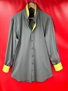 Prada Gray Yellow Undertone Long Sleeve Fitted Button Shirt Size 42 Dry Cleaned - Picture 1 of 9