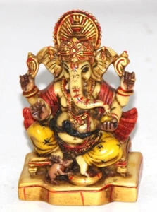 Antique RESIN God Ganesha Idol Statue Original Old Fine Hand Crafted Engraved - Picture 1 of 8