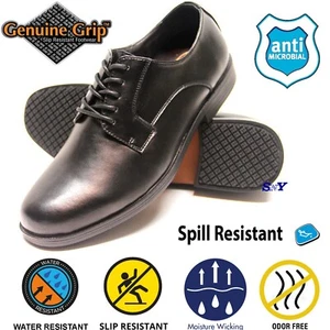 GENUINE GRIP Men's Formal Dress Service Work Slip & Spill Resistant Shoes gg - Picture 1 of 8