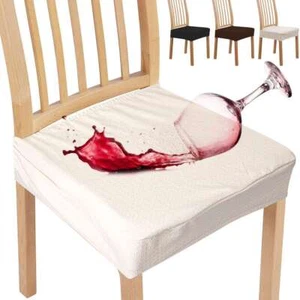 Removable Stretch Jacquard Chair Seat Cover Dining Room Slipcover Waterproof NEW - Picture 1 of 15