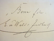 Writer Ewald From Zedtwitz (1840-1896): Albumblatt (?) With Sign Inscription