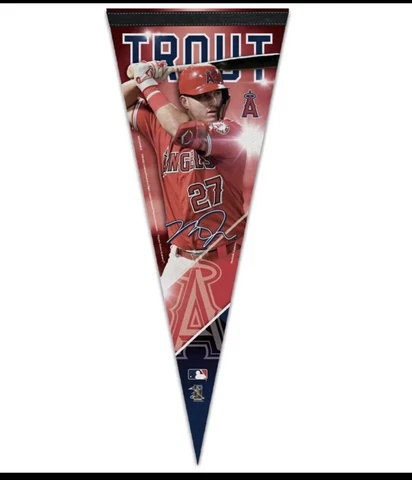MIKE TROUT LOS ANGELES ANGELS MLB PREMIUM QUALITY PENNANT 12"X30" BANNER MLB Cover