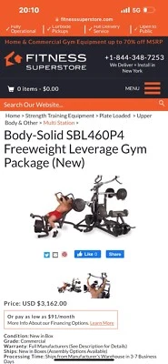 Body Solid Leverage Gimnasio todavía en cajas. También hay juego de placas de parachoques Rogue de 260 libras. Foto 1 de 4