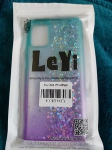 Samsung A71 Handyhülle mit Glitzereffekt Blau Lila. displayschutzfolie - Bild 1 von 2