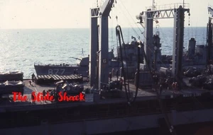 US Navy USS Passumpsic fueling Kitty Hawk Perkins (DD-877) 1967 35mm slide - Bild 1 von 1