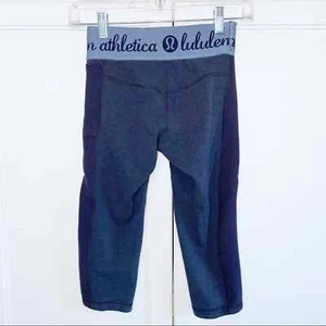 Lululemon Inner Essence CropHeathered Naval Blue / Blue Denim 4 - Picture 1 of 7