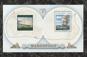 Canada & Australia Marco Polo Ship Two-Stamp Souvenir Sheet 1999 6.25x3.5 Mint - Picture 1 of 2