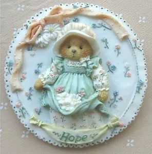 Enesco Cherished Teddies HOPE Mini Wall Plate Plaque 1994 Priscilla Hillman - Picture 1 of 5