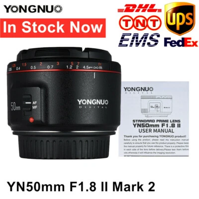 Yongnuo YN50mm F1.8 II Mark 2 Large Aperture Auto Focus Lens For Canon Nikon Cam - Image 1 of 4