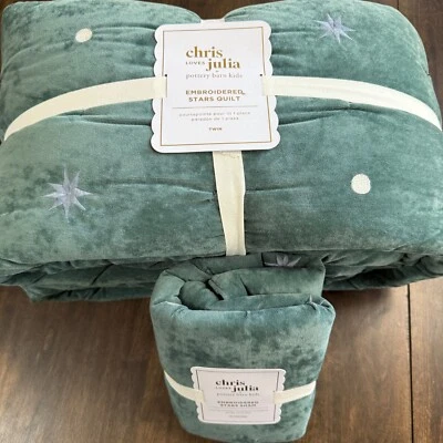 POTTERY BARN KIDS CHRIS LOVES JULIA TUFTED STAR CORDUROY TWIN QUILT & SHAM SET - Image 1 of 4
