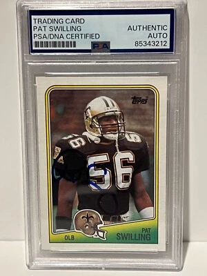 PAT SWILLING 1988 Topps RC Rookie Signed Auto New Orleans Saints #66 PSA Slabbed - Image 1 of 4